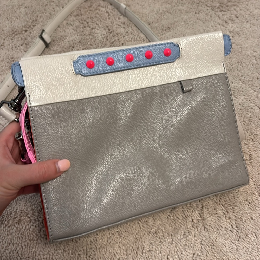 Vali Crossbody Handbag - Small (grey, white, orange, pink, and light blue) - Picture 3 of 8